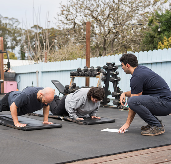 group fitness training outdoors