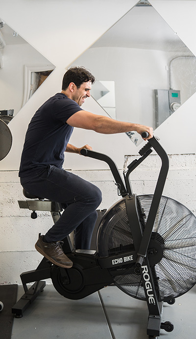 indoor cardio assault bike workout